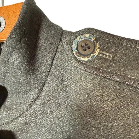 Banana Republic Green Wool Mid Length Coat Military Belted Classic S - Picture 14 of 14